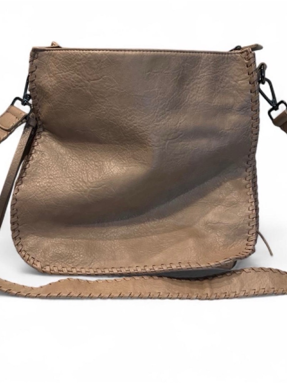 Antik Kraft Taupe Brown Leather Crossbody Bag